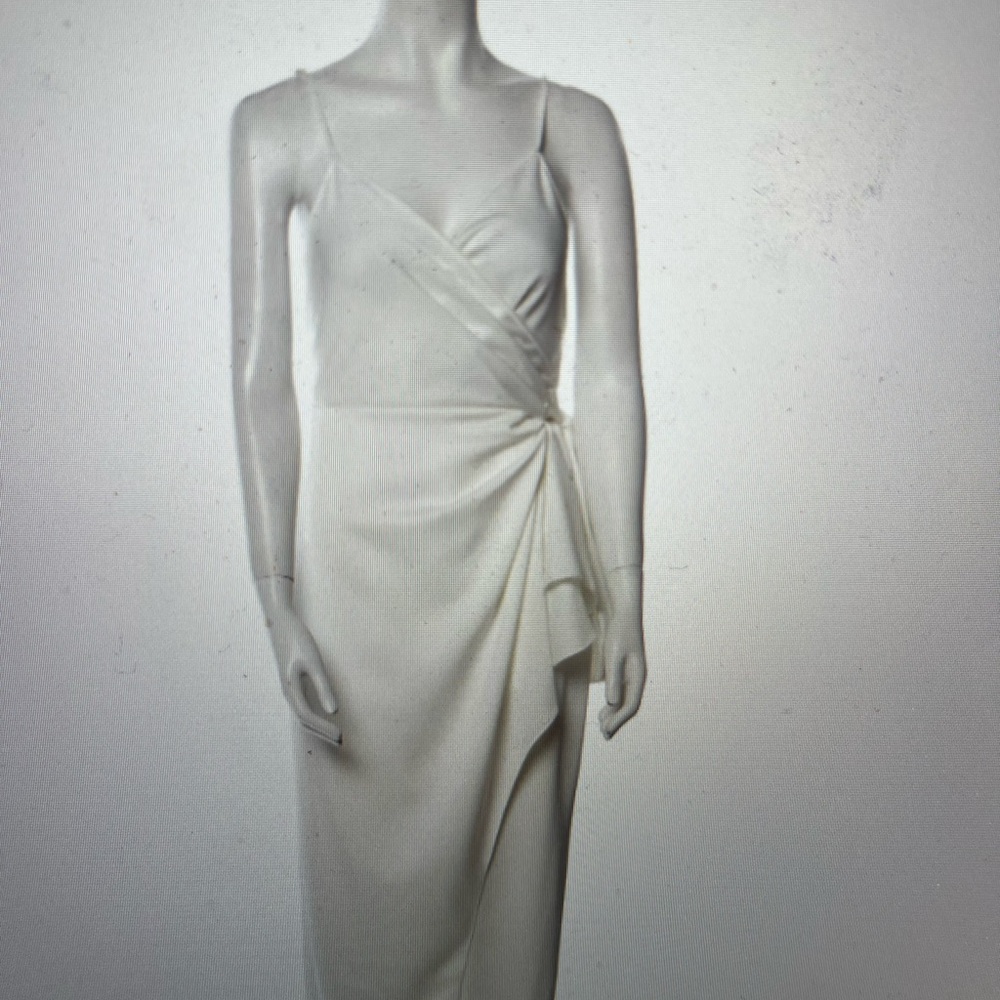 Diane Von Furstenberg Elegant White High Low Dress